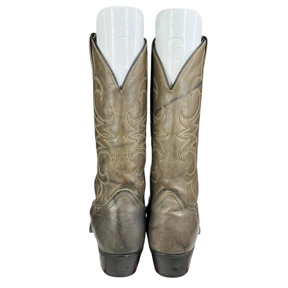 Vintage Acme Men\'s Green Grey Marbled Western Cowboy Boot Size US 10 D main image 4